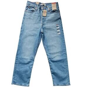 LEVI'S Ribcage Straight Ankle Stretch Denim Jeans Women sz 29 NWT | MSRP $98